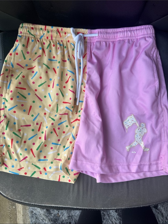 Baseballism Other - Kids Two-Tone Sprinkles Shorts - Pink & Yellow